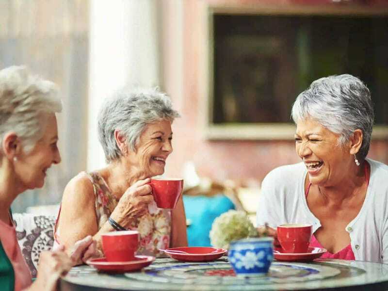 three residents laughing